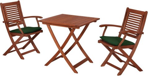 MERXX Balkonset »Cordoba«, 3 tlg., 2 Sitzplätze, Eukalyptus - braun