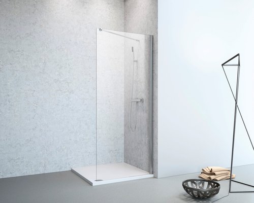 GEO Duschwand, Höhe: 192,8 cm, edelsilber - silberfarben