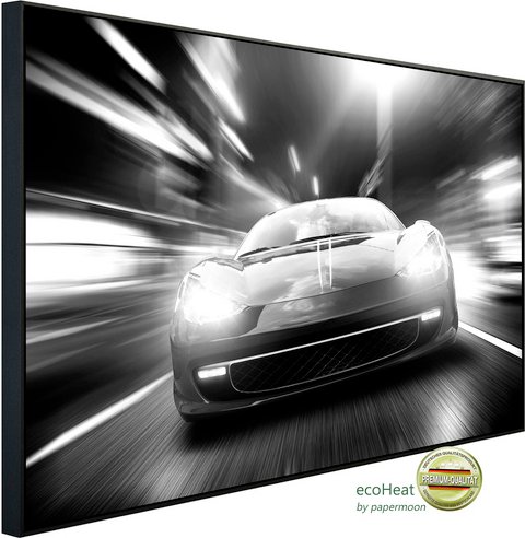 papermoon Infrarotheizung »EcoHeat - Auto Schwarz + Weiss«, Matt-Effekt - bunt