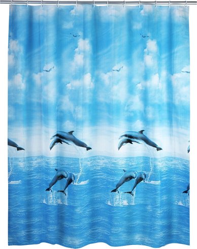 Thumbnail - WENKO Duschvorhang »Dolphin«, BxH: 180 x 200 cm, Delfin, mehrfarbig - bunt