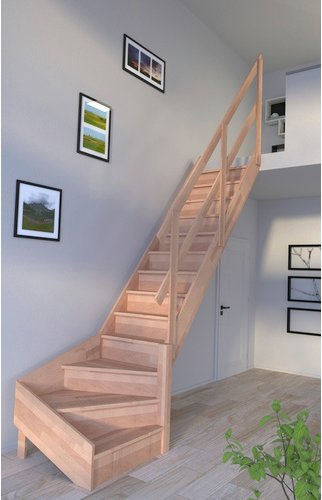 STARWOOD Raumspartreppe »Rhodos«, Buchenholz, 13 Stufen, max. Geschosshöhe 300 cm - braun