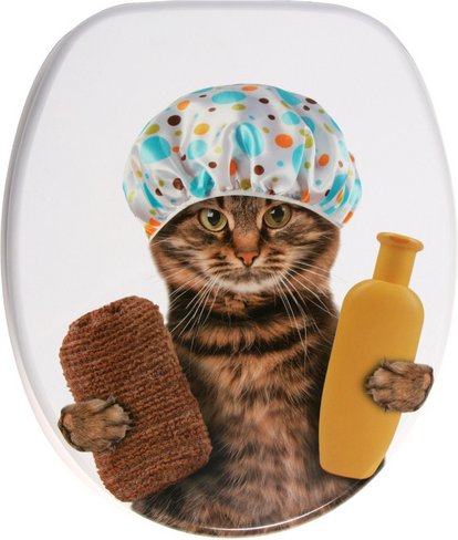 Sanilo Bad-Accessoire-Set, 3-tlg., Shower Cat - braun