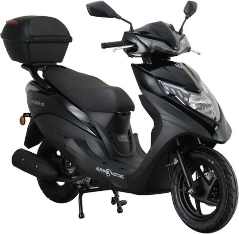 ALPHA MOTORS Motorroller »Topdrive«, 125 ccm, 85 km/h, EURO 5+, schwarz, inkl. Topcase