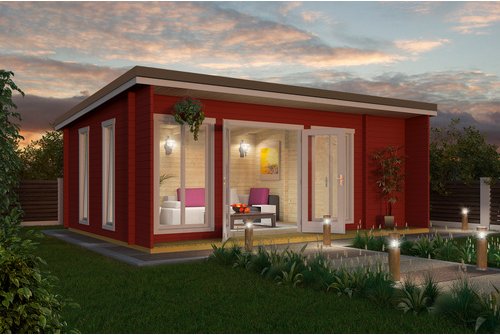 LASITA MAJA Gartenhaus »Japan«, BxHxT: 648 x 250,8 x 470 cm, (Außenmaß inkl. Dachüberstand), schwedenrot