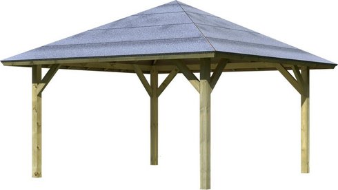 KARIBU Pavillon »Holm 1«, Walmdach, viereckig, BxHxT: 431 x 315 x 431 cm - braun
