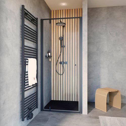 SCHULTE Duschtür »Trend 2.0«, BxH: 90 x 200 cm, Türart: Drehtür - schwarz