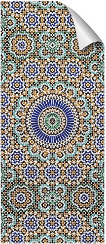 mySPOTTI Duschrückwand-Panel, fresh, Mosaikfliesenoptik, 210x90 cm - blau