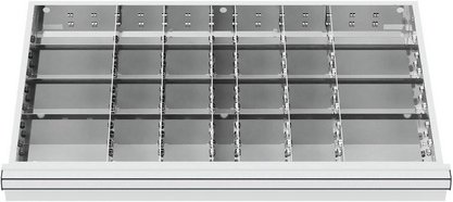 Simplaflex Fächer-Einteilung, BxT: 800 x 450 mm, Metall - silberfarben