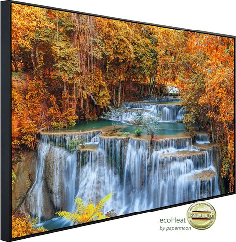 papermoon Infrarotheizung »EcoHeat - Herbst Wasserfall Thailand«, Matt-Effekt - bunt
