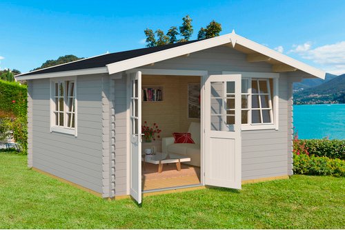 WEKA Gartenhaus »401«, BxT: 444,6 x 480 cm (Außenmaße), Wandstärke: 40 mm - grau