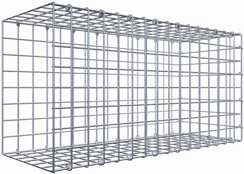 Gabiona Gabione, silbergrau, Maschenweite 5 cm x 5 cm, C-Ring - silberfarben