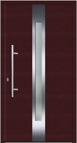 KNOCK Flügelüberdeckende Kunstoff-Haustür »Terra«, purpur - rot