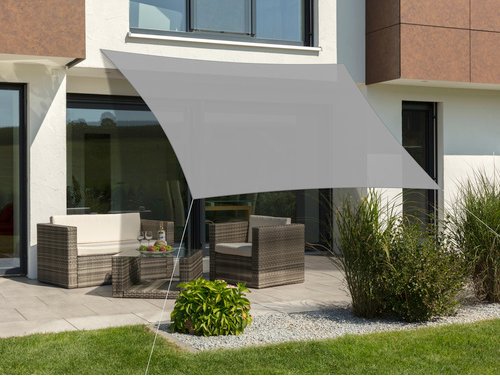 SCHNEIDER SCHIRME Sonnensegel »Lanzarote«, BxL: 400 x 400 cm, quadratisch, Polyester - silberfarben