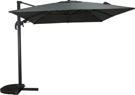 CASAYA Ampelschirm, HxØ: 250 x 350 cm, Polyester/Aluminium, light grey - grau