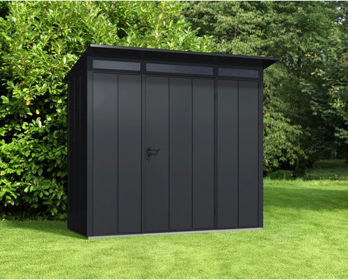 Thumbnail - Ecostar Gerätehaus »Elegant-P«, Metall, BxHxT: 238 x 228,6 x 107,8 cm (Außenmaße inkl. Dachüberstand) - grau