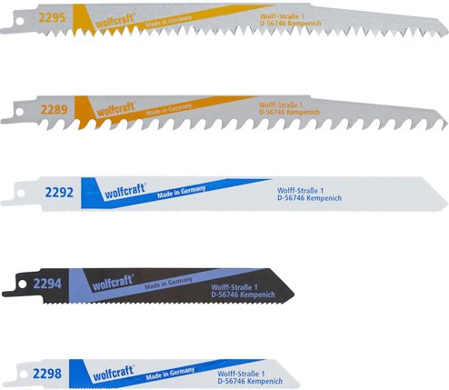 WOLFCRAFT Säbelsägeblatt-Set, Bimetall/Chrom-Vanadium-Stahl - bunt