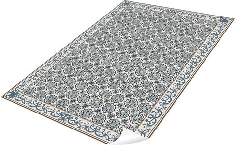 mySPOTTI Vinyl Teppich »Selina«, BxL:203 cm x 136 cm, grau|weiß|blau