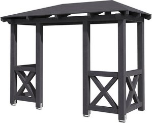 SKANHOLZ Vordach »Wismar 5«, 351 x 134 cm (BxT), nordische Fichte, schiefergrau