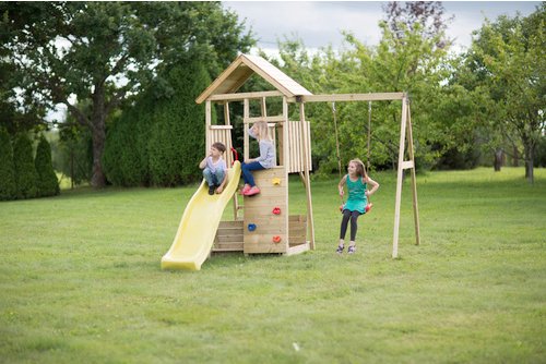WENDITOYS Kletterspielturm »Biene«, BxHxT: 270 x 270 x 280 cm, natur - braun