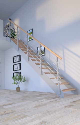 STARWOOD Systemtreppe »Kos«, Metall, 14 Stufen, max. Geschosshöhe 300 cm - braun