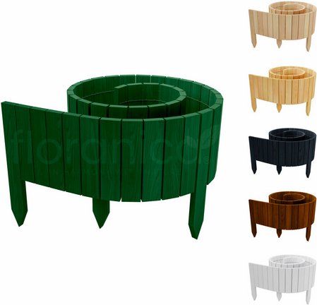 Thumbnail - Floranica Beeteinfassung, Rollborder II Gartenzaun 200x10 cm Grün Kiefernholz Rollzaun - gruen