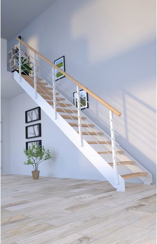 STARWOOD Systemtreppe »Kos«, Metall, 14 Stufen, max. Geschosshöhe 300 cm - braun