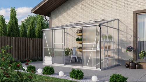 VITAVIA Gewächshaus »Osiris«, 6,5 m², Kunststoff/Aluminium, winterfest - silberfarben