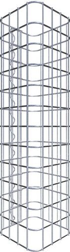 Gabiona Gabionensäule, silbergrau, Maschenweite 5 cm x 5 cm - silberfarben