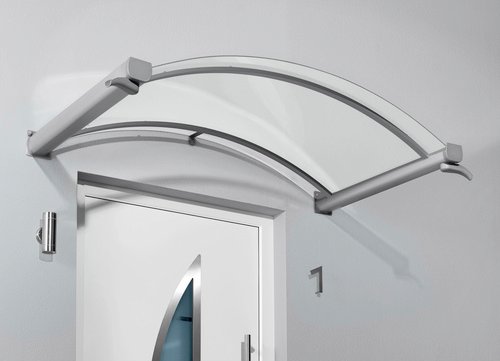 GUTTA Bogenvordach »BV/B«, Acrylglas, edelstahlfarben/klar - silberfarben