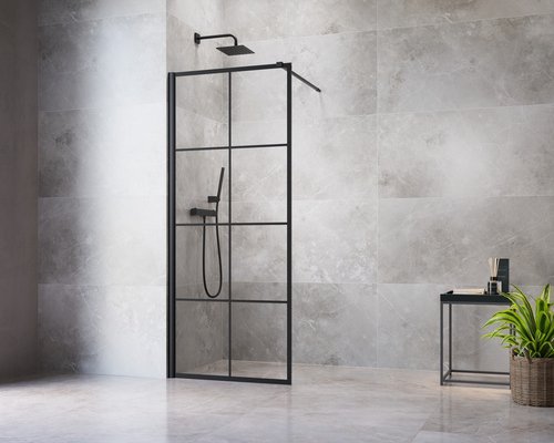 GEO Duschwand »Bl4ckline«, 1000ER, Walk-In - schwarz