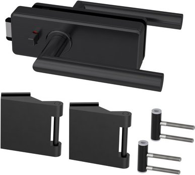 NOVADOORS Glastürbeschlagset, schwarz, Aluminium