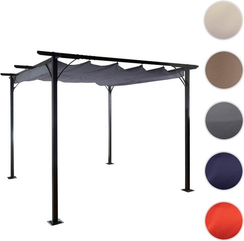 MVG Pergola »MVG-C42«, 3 x 3 m, 6-cm-Gestell mit Schiebedach - grau
