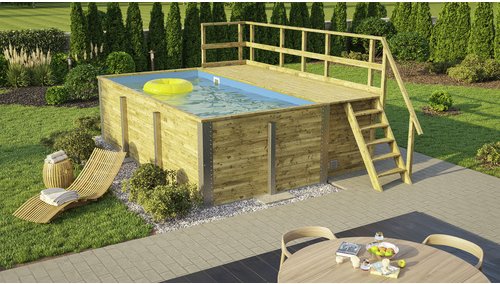 WEKA Massivholzpool »595«, grün/braun, BxHxL: 315 x 116 x 500 cm