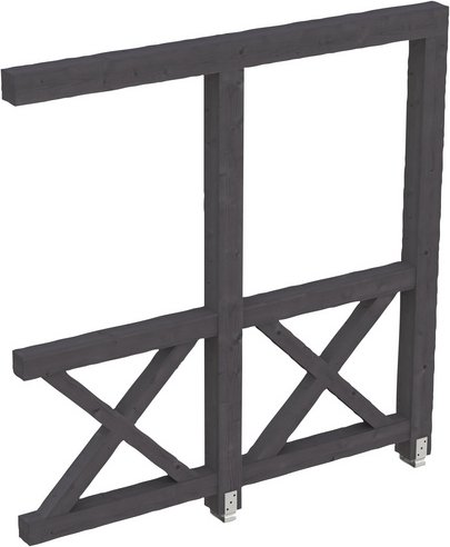 SKANHOLZ Seitenwand, B x H: 78,5 x 210 cm, Holz, Farbe: schiefergrau