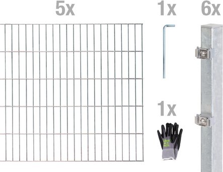 Gust. Alberts GmbH & Co. KG Gartenzaun, BxH: 10 x 1,4 m, silberfarben