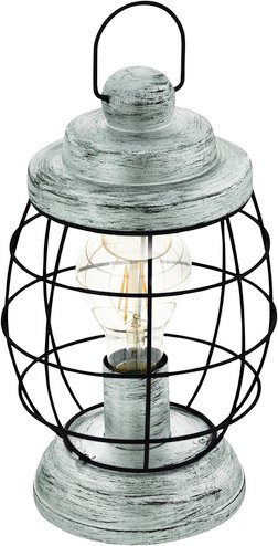 CASAYA Tischleuchte »BAMPTON«, stahl, holz - silberfarben