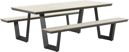 GARDEN IMPRESSIONS Picknicktisch »Bell«, 8-teilig - schwarz