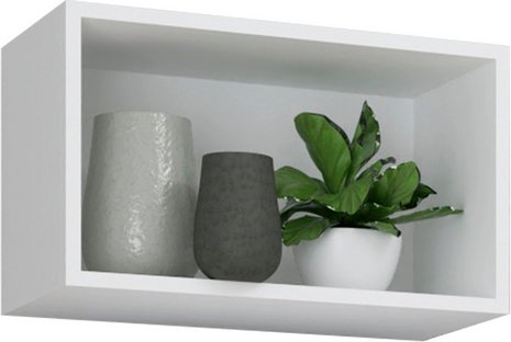 VCM Wandregal »Arila«, BxHxL: 50 x 30 x 28 cm, Holzwerkstoff - weiss