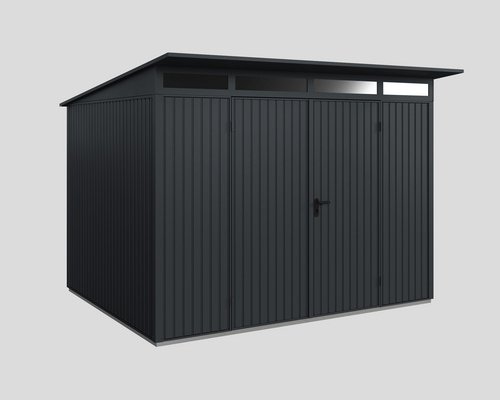 Thumbnail - Ecostar Gerätehaus »Trend-P«, Metall, BxHxT: 302,8 x 232,3 x 238 cm (Außenmaße inkl. Dachüberstand) - grau