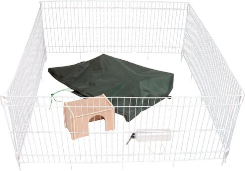 DOBAR Freilaufgehege, BxHxT: 119,5 x 52 x 119,5 cm, silberfarben