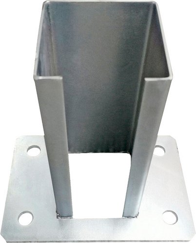 POLBRAM STEEL GROUP SP. Z O.O. SP.K. Bodenplatte, für Zaunpfosten, BxLxH: 50 x 50 x 15 cm - silberfarben