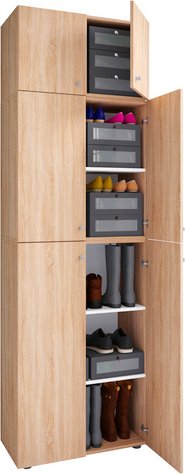 VCM Schuhschrank »Lona«, BxHxL: 39 x 223 x 70 cm, Holzwerkstoff - braun