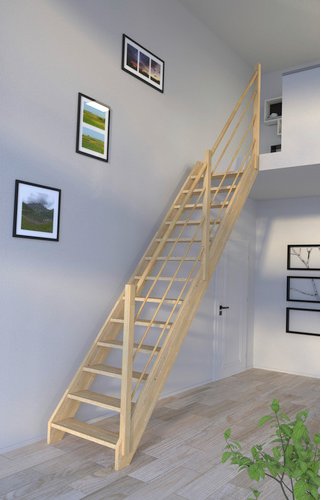 STARWOOD Raumspartreppe »Korfu«, Fichtenholz, 13 Stufen, max. Geschosshöhe 300 cm - braun