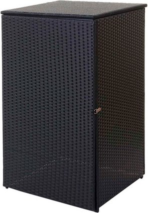 MVG Mülltonnenverkleidung »MVG-E25«, BxHxT: 65 x 179 x 131 cm, Poly-Rattan, 120 L - schwarz