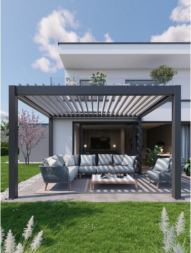 Thumbnail - BIOHORT Pergola »Gr. 3x3«, BxHxT: 312 x 255 x 312 cm, silber-metallic - grau