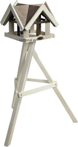 DOBAR Vogelhausständer, für Wildvögel, Kiefernholz, weiß - weiss