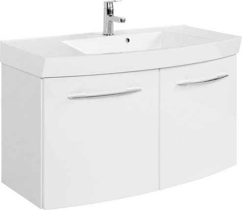 HELD MÖBEL Badmöbel »Florida«, Breite: 100 cm, gebogen - weiss