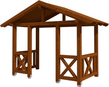 SKANHOLZ Vordach »Stralsund 7«, 360 x 187 cm (BxT), nordische Fichte, nussbaum - braun