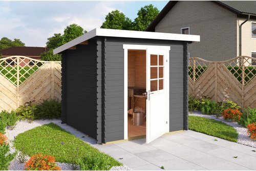 Mr. GARDENER Gartenhaus »Main«, Holz, BxHxT: 230 x 211 x 228,3 cm (Außenmaße) - grau