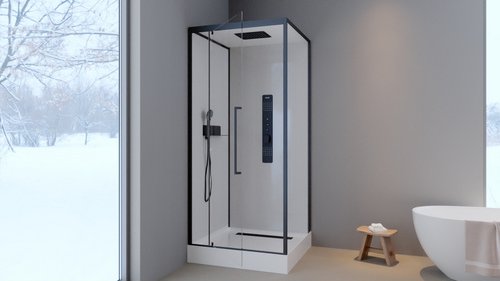 Thumbnail - Marwell Komplettdusche »White Square«, HxT: 215 x 90 cm - weiss | schwarz